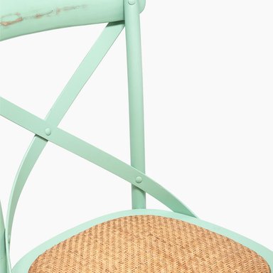 MESA COMEDOR VITTORIA RECTANGULAR BLANCA + 8 SILLAS VERDE AGUA - 8