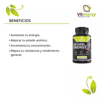 SUPLEMENTO ALIMENTICIO VITENERGY NATURAL ENERGY PLUS COMPLEJO B + ENERGIZANTE 100% NATURAL - 2