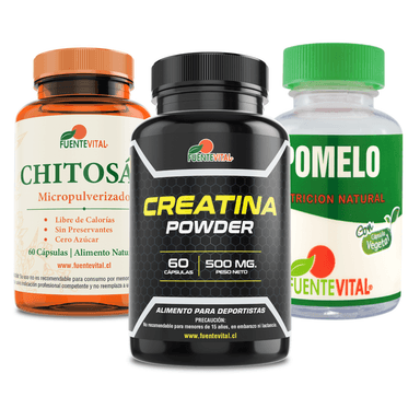 SUPLEMENTO ALIMENTICIO VITENERGY CREATINA CÁPSULA + POMELO + CHITOSÁN - PACK QUEMADOR -OFERTA - 1