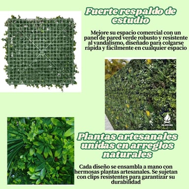 JARDIN MURO VERTICAL ARTIFICIAL A PALMETA PLANTAS 60X40 CM - 2