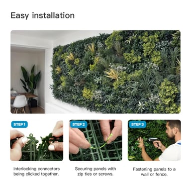 JARDIN MURO VERTICAL ARTIFICIAL A PALMETA PLANTAS 60X40 CM - 7