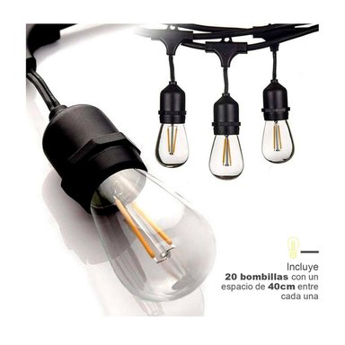 GUIRNALDA TERRAZA PATIO AMP INCLUIDAS 10 MTR HYUNDAI FRIO S14 2W - AMP S14 2W 6500K - 2