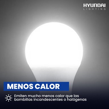 PACK 5 AMPOLLETA LED A60 E27 12W HYUNDAI BLANCO 6500K - FRIO - 5