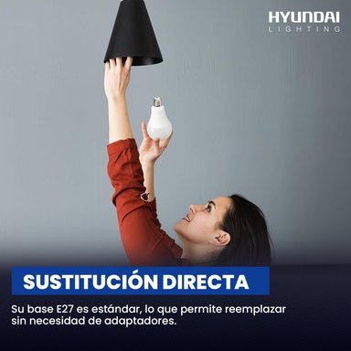 PACK 5 AMPOLLETA LED A60 E27 12W HYUNDAI BLANCO 6500K - FRIO - 8