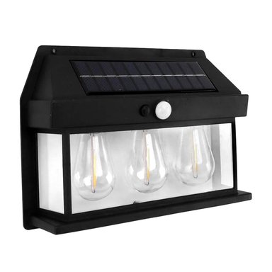 LAMPARA APLIQUE SOLAR CON SENSOR 3 FOCOS 2700K - 1