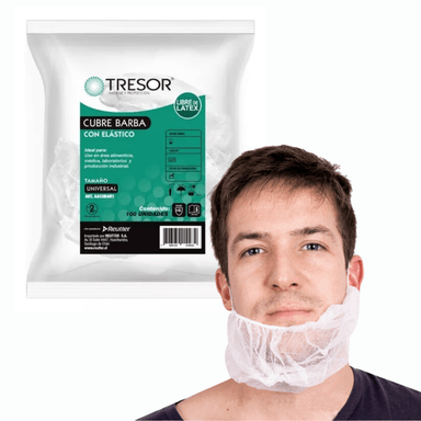 CUBRE BARBA TRESOR DESECHABLE C ELASTICO 100 UN - 1