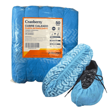CUBRECALZADO CRANBERRY DESECHABLE ANTIDESLIZANTE 100 UNIDADES - 1