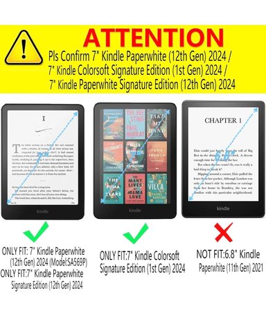FUNDA TRANSPARENTE PARA KINDLE PAPERWHITE 12TH GEN 2024 7.0 - 5