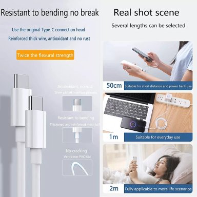 CABLE CARGADOR TIPO C PARA HUAWEI MATEBOOK D14 / D15 (2 MTS) - 5
