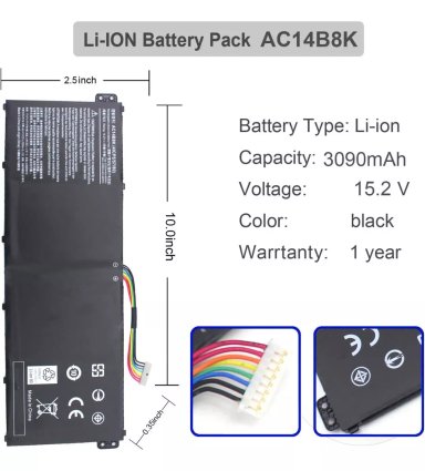 BATERÍA AC14B8K PARA ACER NITRO 5 AN515-51 AN515-52 AN515-53 - 2