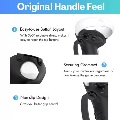 COVER GRIPS PARA MANDOS OCULUS QUEST 2 + CORREA AJUSTABLES - 3