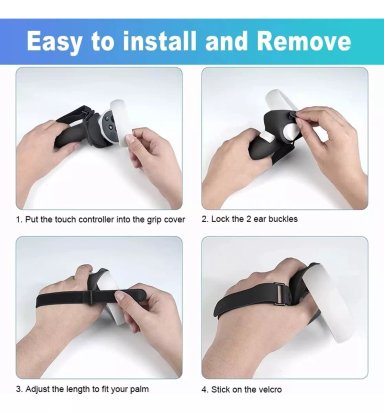 COVER GRIPS PARA MANDOS OCULUS QUEST 2 + CORREA AJUSTABLES - 5