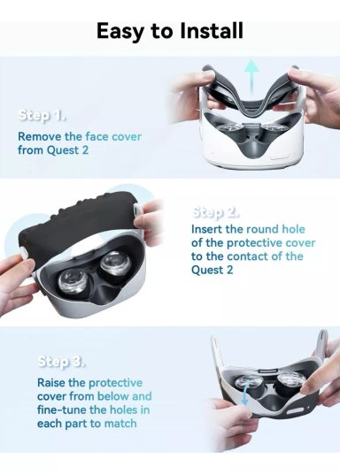 PROTECTOR FRONTAL COVER SILICONA PARA META (OCULUS) QUEST 2 - 4
