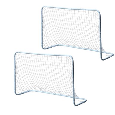 PACK DE 2 ARCOS AUCKLAND OUTDOOR METAL FUTBOL METÁLICO NIÑO CON RED. 120 X 80 CM. - 1