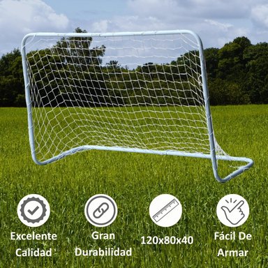 PACK DE 2 ARCOS AUCKLAND OUTDOOR METAL FUTBOL METÁLICO NIÑO CON RED. 120 X 80 CM. - 4