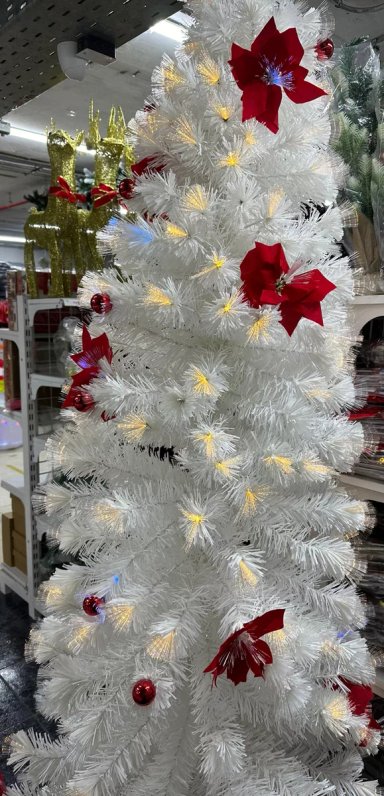 ÁRBOL DE NAVIDAD FIBRA ÓPTICA FLORES LED INCORPORADAS 180CM - 2