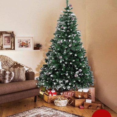ÁRBOL DE NAVIDAD NEVADO CONOS DE PINOS INCORPORADOS 120CM - 2