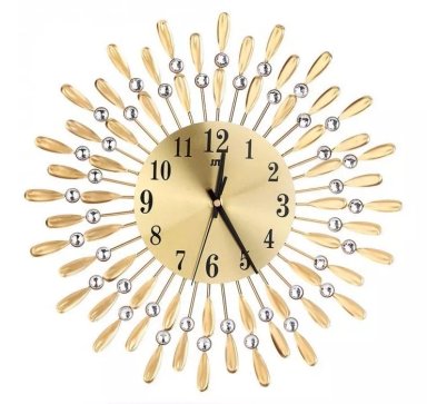 RELOJ MURALLA 3D NORDICO DE LUJO MODERNO DORADO LIVING - 1