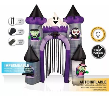 CASTILLO INFLABLE HALLOWEEN LED 270 CM - 2
