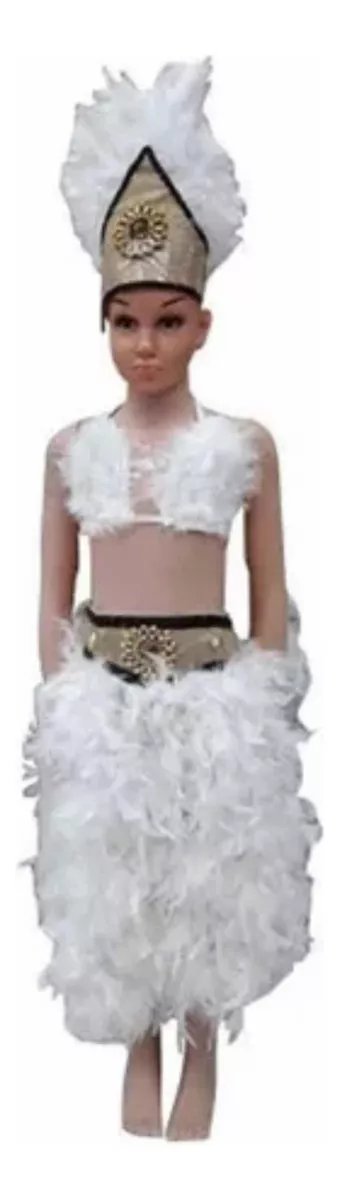 TRAJE PASCUENSE NIÑA JUVENIL MUJER LARGO FULL PLUMAJE DISFRAZ - 1
