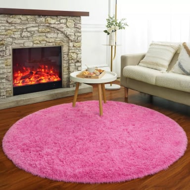 ALFOMBRA REDONDA PELUDA CIRCULAR 100CM TAPETE FELPA LISA - 2