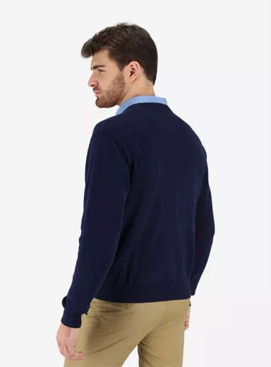 SWEATER MANGA LARGA EJECUTIVO HOMBRE CUELLO EN V BASICO - 3