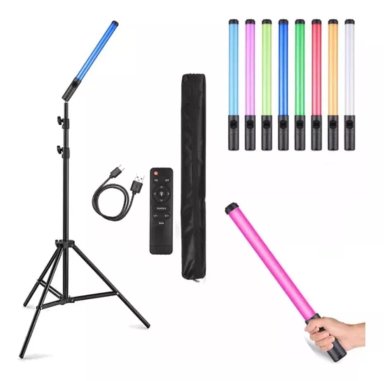 TUBO BARRA LUZ LED RGB FOTOGRAFIA CON TRIPODE 2.10CM CONTROL - 1