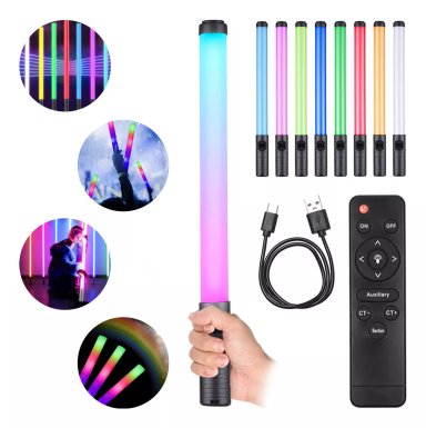 TUBO BARRA LUZ LED RGB FOTOGRAFIA CON TRIPODE 2.10CM CONTROL - 2
