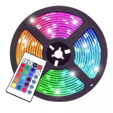 CINTAS LED COLORES CONTROL RGB 5 MTRS VERSION 5050 ADHESIVA - 1
