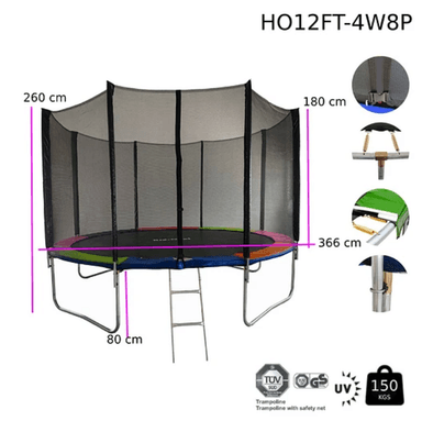 CAMA ELÁSTICA KIDSCOOL HO12FT-4W8P 12 PIES RAINBOW - 6