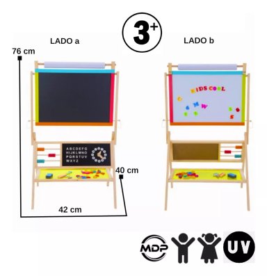 PIZARRA KIDSCOOL MADERA INFANTIL MULTIFUNCIÓN - - KFDT02 - 3