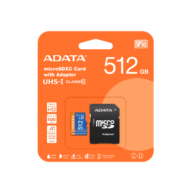 ADATA 512GB MICROSDXC UHS-I CLASS10 100/25 MB/S AUSDX512GUICL10A1-RA1 - 1