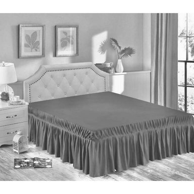 FALDON DE CAMA 2 PLAZAS 155X200X40 GRIS - 1