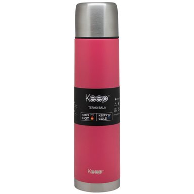 TERMO BALA 1.0L RUBBER KEEP -ROSADO - 2