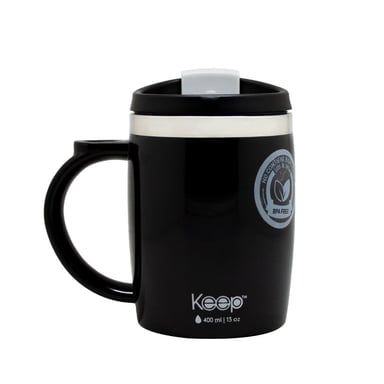 MUG TERMO COLORES 400ML KEEP -NEGRO - 1