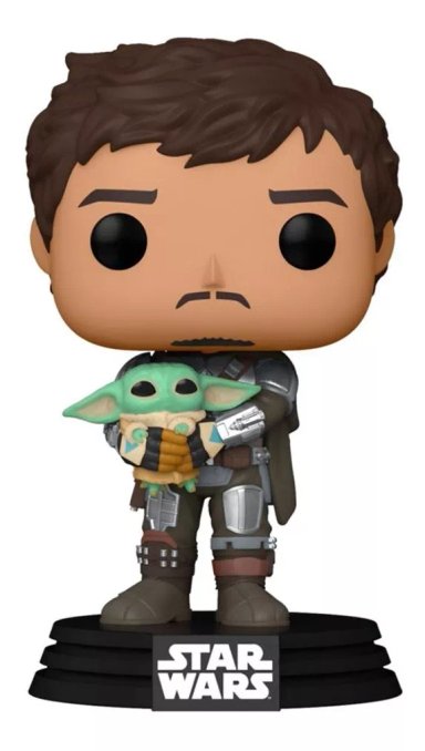 FUNKO POP NEGRO STAR WARS THE MANDALORIAN MANDO CON BABY YODA #461 - 1