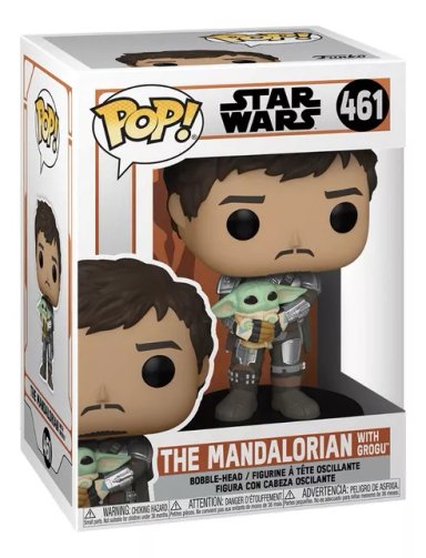 FUNKO POP NEGRO STAR WARS THE MANDALORIAN MANDO CON BABY YODA #461 - 2