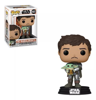 FUNKO POP NEGRO STAR WARS THE MANDALORIAN MANDO CON BABY YODA #461 - 4