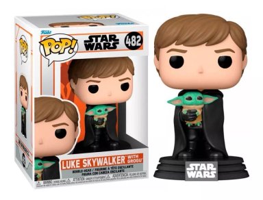 FUNKO POP NEGRO - STAR WARS MANDALORIAN - LUKE WITH BABY YODA 482 - 1