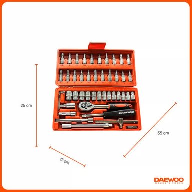 SET DE HERRAMIENTAS DADOS/PUNTAS DAEWOO DAHTS046-D 46 PIEZAS - 3