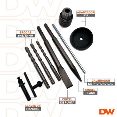 ROTOMARTILLO DAEWOO DARH26-105C GRIS 1050W SDS PLUS 4500 BPM - 6
