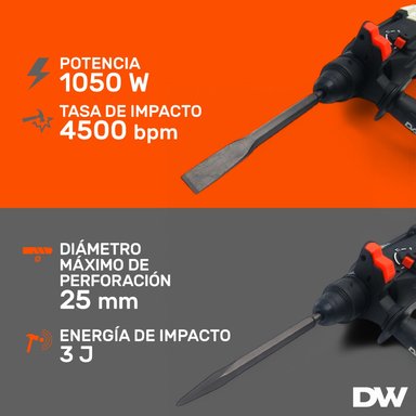 ROTOMARTILLO DAEWOO DARH26-105C GRIS 1050W SDS PLUS 4500 BPM - 7