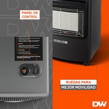 ESTUFA A GAS MOVIL DAEWOO DANY44 4.4 KW 11 A 15 KG 3 NIVELES - 5