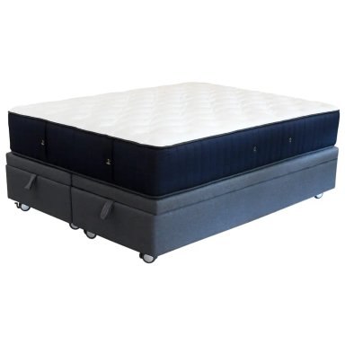 CAMA BAÚL GRIS 2 PLAZAS DIVIDIDA L200 + COLCHÓN CIC PREMIUM + RUEDAS LOGO - 1