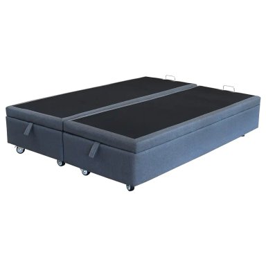 CAMA BAÚL GRIS 2 PLAZAS DIVIDIDA L200 + COLCHÓN CIC PREMIUM + RUEDAS DELUXE - 2