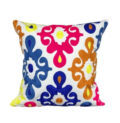 FUNDA COJÍN HOMESTORE BORDADA RAINBOW 45 X 45 CM MULTICOLOR - 1