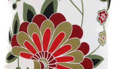 COJÍN HOMESTORE BORDADO GRAN FLOR 50 X 30 CM MULTICOLOR - 2