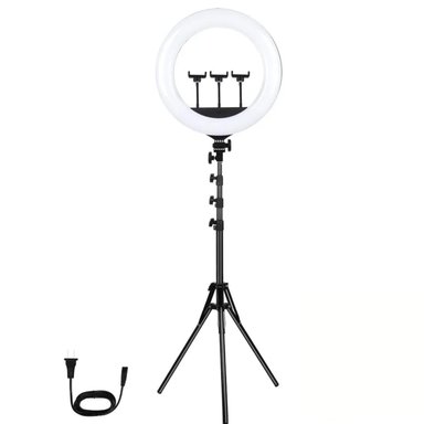 ARO DE LUZ TRIPLE CON TRIPODE EXTENSIBLE SOPORTE CELULAR 56 CM - 1