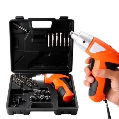 DESTORNILLADOR ELECTRICO INALAMBRICO 4.8V + MALETA 46 PIEZAS - 1