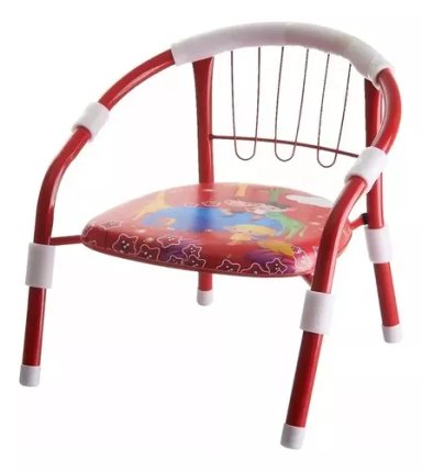 SILLA NIÑOS NIÑAS METÁLICAS VARIOS COLORES Y DISEÑO ROJO - 1